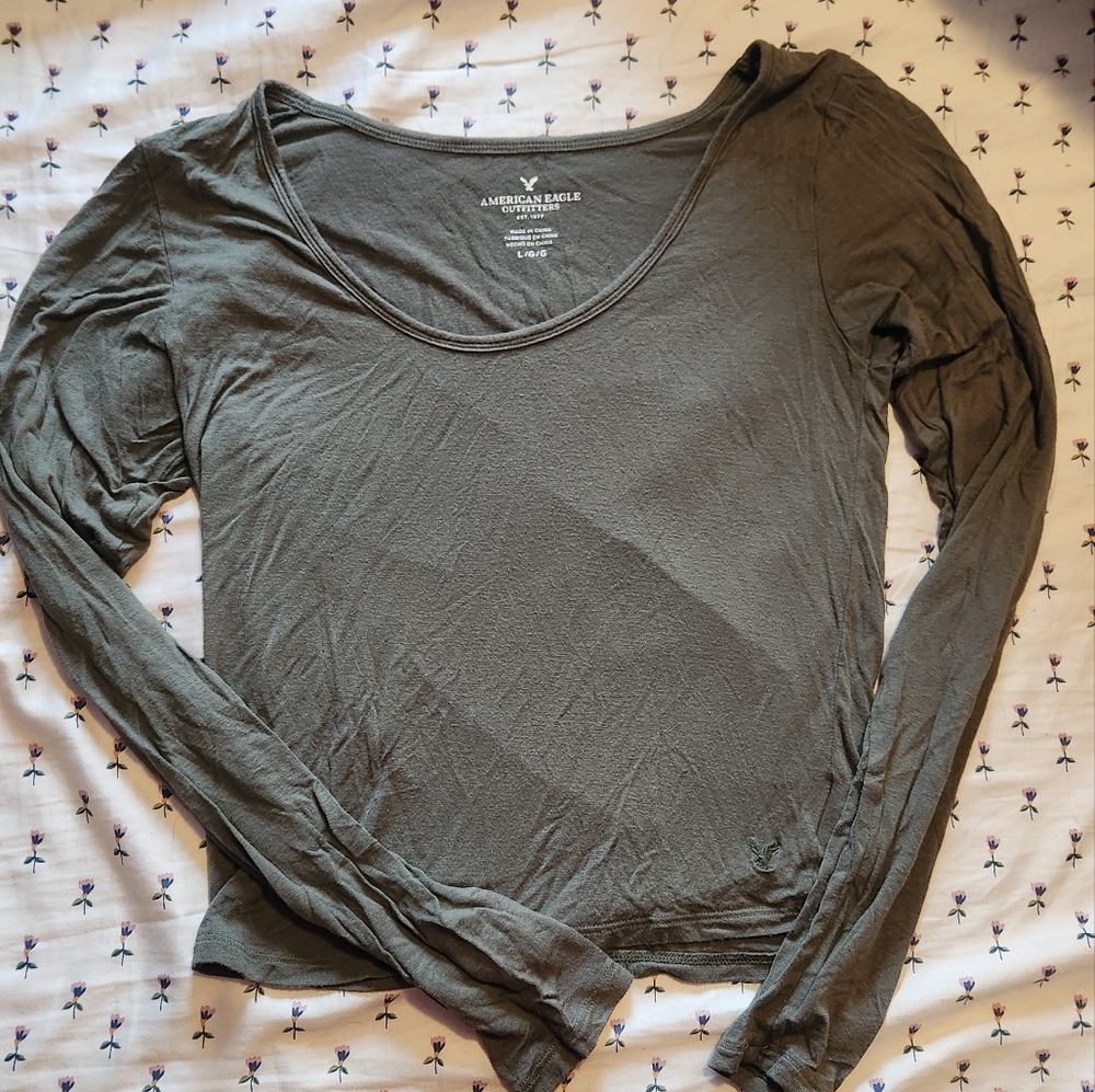 American Eagle Long Sleeve Crop Top
